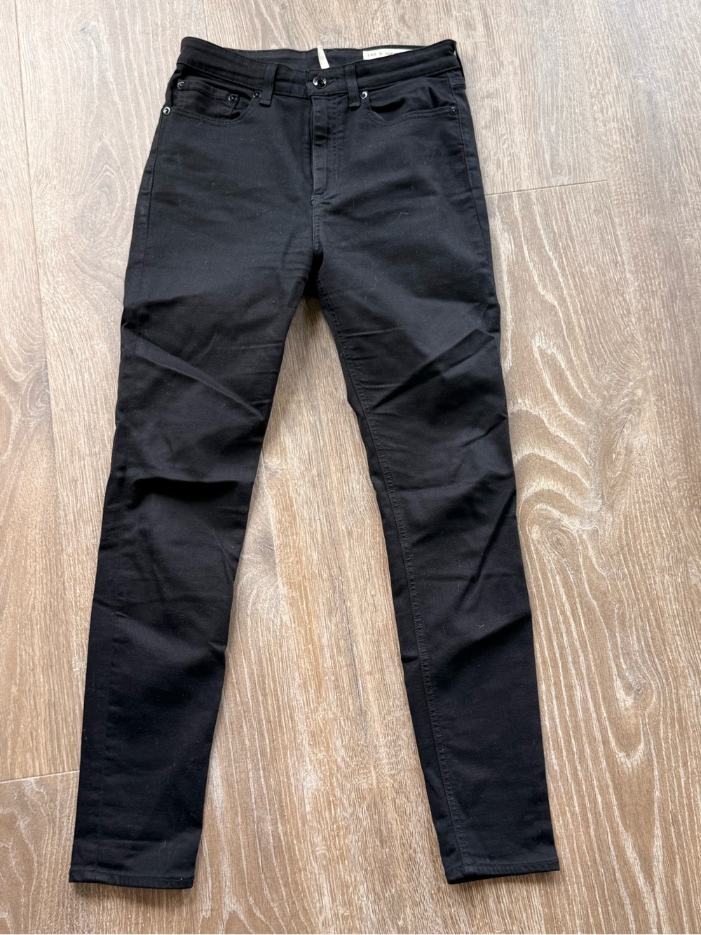 Rag & Bone Women’s Jeans Nina High Rise Skinny Sz 27 Black Stretch Classic Edgy